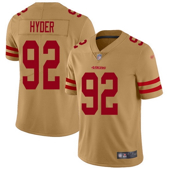 Nike 49ers 92 Kerry Hyder Gold Men Stitched NFL Limited Inverted Legend Jersey Nike 49ers 92 Kerry Hyder Gold Men Stitched NFL Limited Inverted Legend Jersey