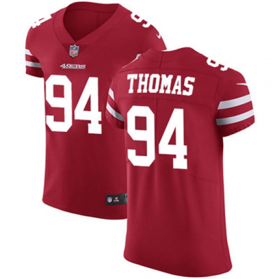 Nike 49ers #94 Solomon Thomas Red Team Color Mens Stitched NFL Vapor Untouchable Elite Jersey Nike 49ers #94 Solomon Thomas Red Team Color Mens Stitched NFL Vapor Untouchable Elite Jersey