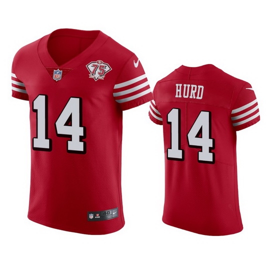 Nike San Francisco 49ers 14 Jalen Hurd Red Rush Men 75th Anniversary Stitched NFL Vapor Untouchable Elite Jersey Nike San Francisco 49ers 14 Jalen Hurd Red Rush Men 75th Anniversary Stitched NFL Vapor Untouchable Elite Jersey