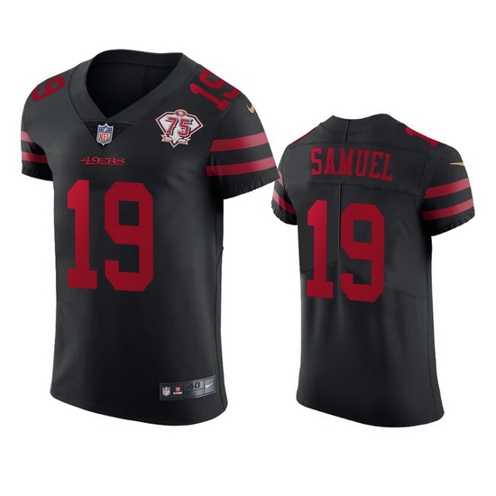 Nike San Francisco 49ers 19 Deebo Samuel Black Alternate Men 75th Anniversary Stitched NFL Vapor Untouchable Elite Jersey Nike San Francisco 49ers 19 Deebo Samuel Black Alternate Men 75th Anniversary Stitched NFL Vapor Untouchable Elite Jersey