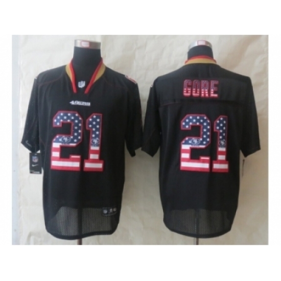 Nike San Francisco 49ers 21 Frank Gore Black Elite USA Flag Fashion NFL Jersey Nike San Francisco 49ers 21 Frank Gore Black Elite USA Flag Fashion NFL Jersey