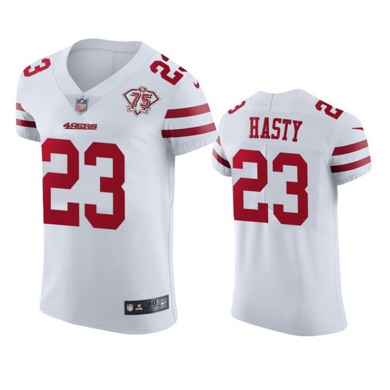 Nike San Francisco 49ers 23 Jamycal Hasty White Men 75th Anniversary Stitched NFL Vapor Untouchable Elite Jersey Nike San Francisco 49ers 23 Jamycal Hasty White Men 75th Anniversary Stitched NFL Vapor Untouchable Elite Jersey