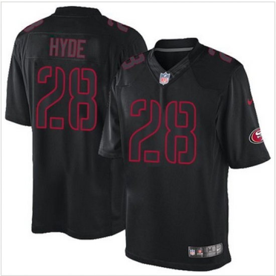 Nike San Francisco 49ers #28 Carlos Hyde Black Mens Stitched NFL Impact Limited Jersey Nike San Francisco 49ers #28 Carlos Hyde Black Mens Stitched NFL Impact Limited Jersey