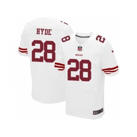Nike San Francisco 49ers 28 Carlos Hyde Elite White NFL Jersey Nike San Francisco 49ers 28 Carlos Hyde Elite White NFL Jersey