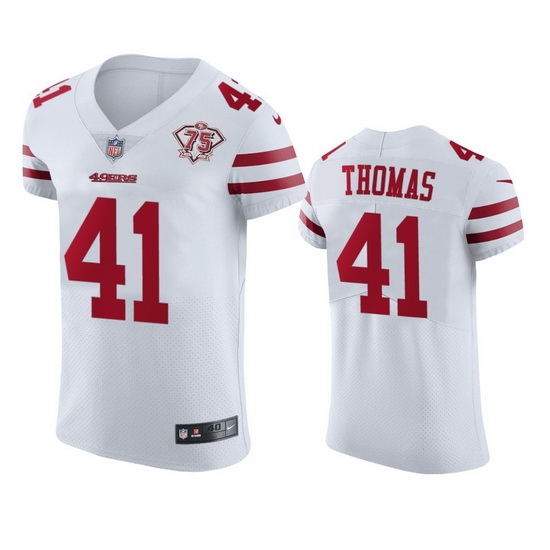 Nike San Francisco 49ers 41 Ambry Thomas White Men 75th Anniversary Stitched NFL Vapor Untouchable Elite Jersey Nike San Francisco 49ers 41 Ambry Thomas White Men 75th Anniversary Stitched NFL Vapor Untouchable Elite Jersey