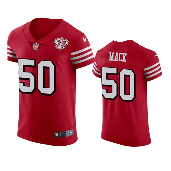 Nike San Francisco 49ers 50 Alex Mack Red Rush Men 75th Anniversary Stitched NFL Vapor Untouchable Elite Jersey Nike San Francisco 49ers 50 Alex Mack Red Rush Men 75th Anniversary Stitched NFL Vapor Untouchable Elite Jersey
