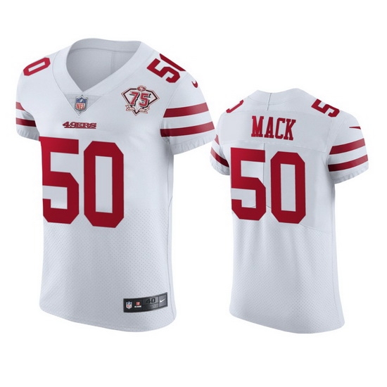 Nike San Francisco 49ers 50 Alex Mack White Men 75th Anniversary Stitched NFL Vapor Untouchable Elite Jersey Nike San Francisco 49ers 50 Alex Mack White Men 75th Anniversary Stitched NFL Vapor Untouchable Elite Jersey