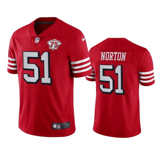 Nike San Francisco 49ers 51 Ken Norton Red Rush Men 75th Anniversary Stitched NFL Vapor Untouchable Limited Jersey Nike San Francisco 49ers 51 Ken Norton Red Rush Men 75th Anniversary Stitched NFL Vapor Untouchable Limited Jersey