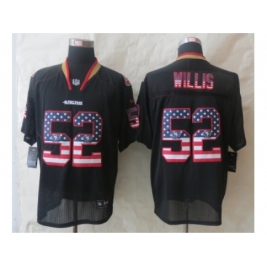 Nike San Francisco 49ers 52 Patrick Willis Black Elite USA Flag Fashion NFL Jersey Nike San Francisco 49ers 52 Patrick Willis Black Elite USA Flag Fashion NFL Jersey