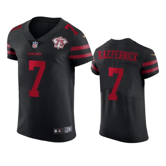 Nike San Francisco 49ers 7 Colin Kaepernick Black Alternate Men 75th Anniversary Stitched NFL Vapor Untouchable Elite Jersey Nike San Francisco 49ers 7 Colin Kaepernick Black Alternate Men 75th Anniversary Stitched NFL Vapor Untouchable Elite Jersey