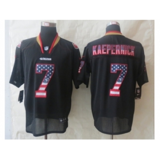 Nike San Francisco 49ers 7 Colin Kaepernick Black Elite USA Flag Fashion NFL Jersey Nike San Francisco 49ers 7 Colin Kaepernick Black Elite USA Flag Fashion NFL Jersey
