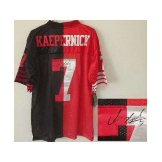 Nike San Francisco 49ers 7 Colin Kaepernick Red Black Elite Split Signed NFL Jersey Nike San Francisco 49ers 7 Colin Kaepernick Red Black Elite Split Signed NFL Jersey