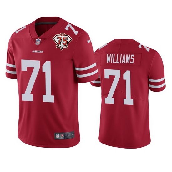 Nike San Francisco 49ers 71 Trent Williams Red Men 75th Anniversary Stitched NFL Vapor Untouchable Limited Jersey Nike San Francisco 49ers 71 Trent Williams Red Men 75th Anniversary Stitched NFL Vapor Untouchable Limited Jersey