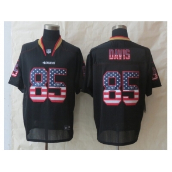Nike San Francisco 49ers 85 Vernon Davis Black Elite USA Flag Fashion NFL Jersey Nike San Francisco 49ers 85 Vernon Davis Black Elite USA Flag Fashion NFL Jersey