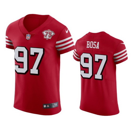 Nike San Francisco 49ers 97 Nick Bosa Red Rush Men 75th Anniversary Stitched NFL Vapor Untouchable Elite Jersey Nike San Francisco 49ers 97 Nick Bosa Red Rush Men 75th Anniversary Stitched NFL Vapor Untouchable Elite Jersey