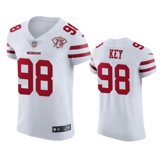 Nike San Francisco 49ers 98 Arden Key White Men 75th Anniversary Stitched NFL Vapor Untouchable Elite Jersey Nike San Francisco 49ers 98 Arden Key White Men 75th Anniversary Stitched NFL Vapor Untouchable Elite Jersey