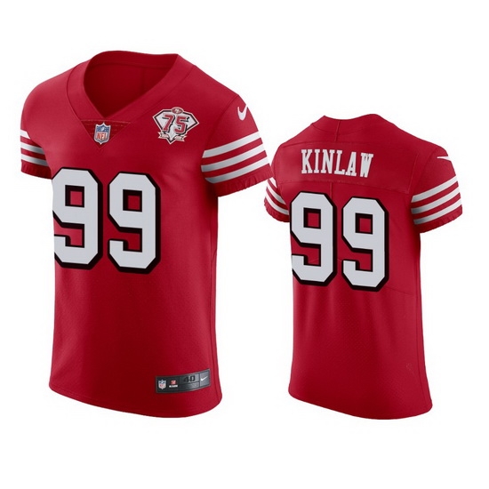 Nike San Francisco 49ers 99 Javon Kinlaw Red Rush Men 75th Anniversary Stitched NFL Vapor Untouchable Elite Jersey Nike San Francisco 49ers 99 Javon Kinlaw Red Rush Men 75th Anniversary Stitched NFL Vapor Untouchable Elite Jersey