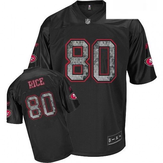 Reebok San Francisco 49ers 80 Jerry Rice Replica Sideline Black United Throwback NFL Jersey Reebok San Francisco 49ers 80 Jerry Rice Replica Sideline Black United Throwback NFL Jersey