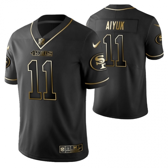 San Francisco 49ers 11 Brandon Aiyuk Black Golden Limited Edition Stitched NFL Jersey San Francisco 49ers 11 Brandon Aiyuk Black Golden Limited Edition Stitched NFL Jersey