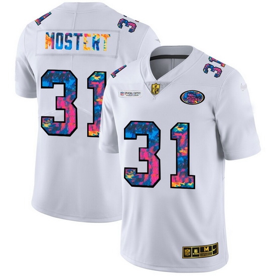 San Francisco 49ers 31 Raheem Mostert Men White Nike Multi Color 2020 NFL Crucial Catch Limited NFL Jersey San Francisco 49ers 31 Raheem Mostert Men White Nike Multi Color 2020 NFL Crucial Catch Limited NFL Jersey