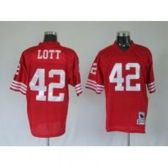 San Francisco 49ers 42 Ronnie Lott Red Throwback Jerseys San Francisco 49ers 42 Ronnie Lott Red Throwback Jerseys