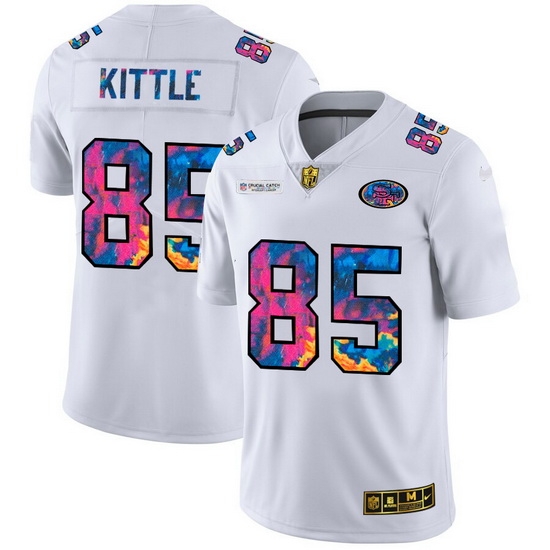 San Francisco 49ers 85 George Kittle Men White Nike Multi Color 2020 NFL Crucial Catch Limited NFL Jersey San Francisco 49ers 85 George Kittle Men White Nike Multi Color 2020 NFL Crucial Catch Limited NFL Jersey