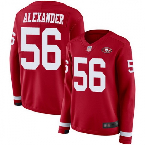 49ers 56 Kwon Alexander Red Team Color Womens Stitched Football Limited Therma Long Sleeve Jersey 49ers 56 Kwon Alexander Red Team Color Womens Stitched Football Limited Therma Long Sleeve Jersey