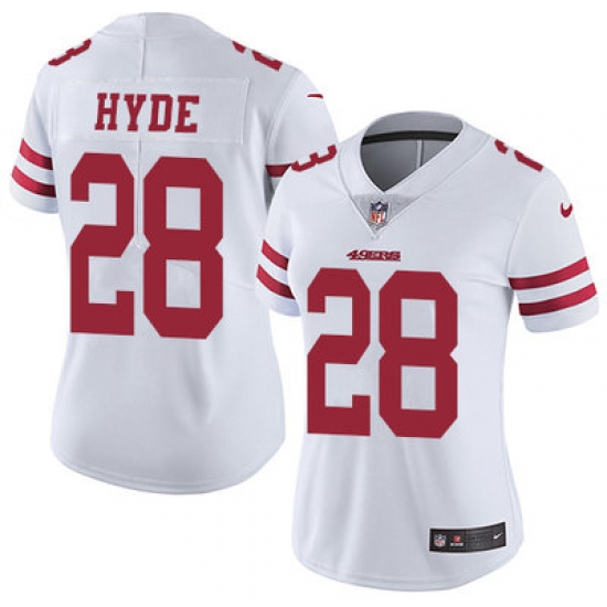 Nike 49ers #28 Carlos Hyde White Womens Stitched NFL Vapor Untouchable Limited Jersey Nike 49ers #28 Carlos Hyde White Womens Stitched NFL Vapor Untouchable Limited Jersey