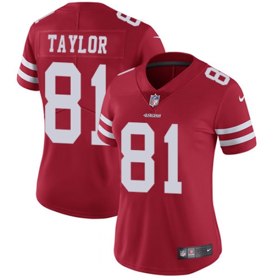 Nike 49ers #81 Trent Taylor Red Team Color Womens Stitched NFL Vapor Untouchable Limited Jersey Nike 49ers #81 Trent Taylor Red Team Color Womens Stitched NFL Vapor Untouchable Limited Jersey