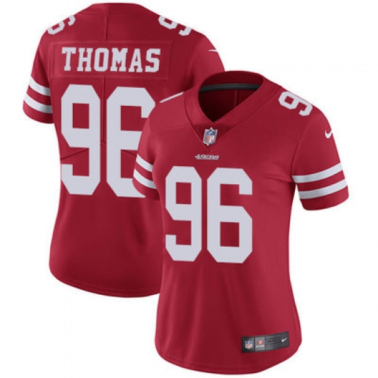 Nike 49ers #96 Solomon Thomas Red Team Color Womens Stitched NFL Vapor Untouchable Limited Jersey Nike 49ers #96 Solomon Thomas Red Team Color Womens Stitched NFL Vapor Untouchable Limited Jersey