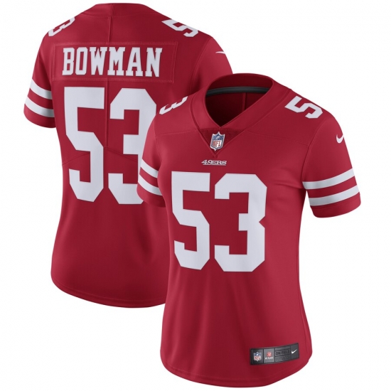 Women 49ers #53 NaVorro Bowman Red Vapor Untouchable Limited Player NFL Jersey Women 49ers #53 NaVorro Bowman Red Vapor Untouchable Limited Player NFL Jersey