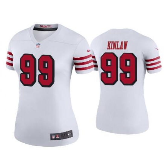 Women 49ers 99 Javon kinlaw Women Rush Jersey White Women 49ers 99 Javon kinlaw Women Rush Jersey White