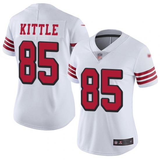 Women Nike 49ers 85 George Kittle White Color Rush Vapor Untouchable Limited Jersey Women Nike 49ers 85 George Kittle White Color Rush Vapor Untouchable Limited Jersey