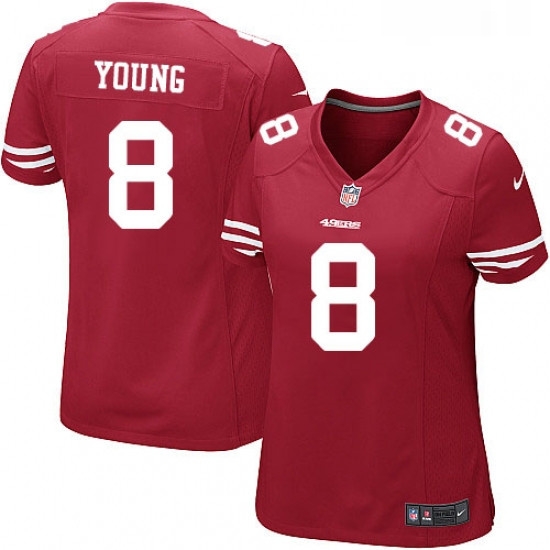 Womens Nike San Francisco 49ers 8 Steve Young Game Red Team Color NFL Jersey Womens Nike San Francisco 49ers 8 Steve Young Game Red Team Color NFL Jersey