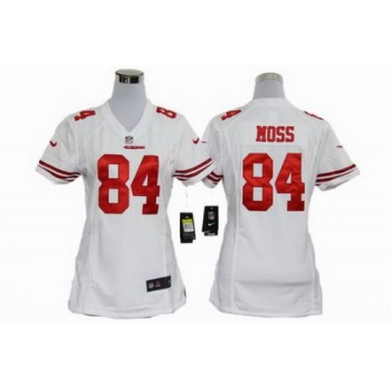 Womens Nike San Francisco 49ers 84 Moss White Nike NFL Jerseys Womens Nike San Francisco 49ers 84 Moss White Nike NFL Jerseys
