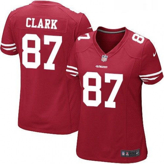 Womens Nike San Francisco 49ers 87 Dwight Clark Game Red Team Color NFL Jersey Womens Nike San Francisco 49ers 87 Dwight Clark Game Red Team Color NFL Jersey