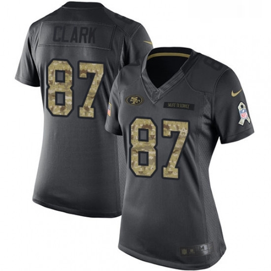 Womens Nike San Francisco 49ers 87 Dwight Clark Limited Black 2016 Salute to Service NFL Jersey Womens Nike San Francisco 49ers 87 Dwight Clark Limited Black 2016 Salute to Service NFL Jersey