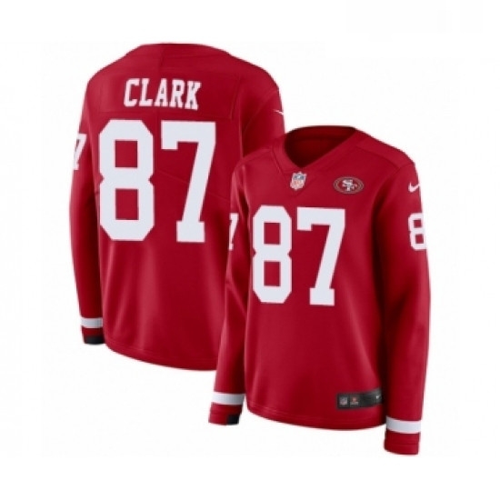 Womens Nike San Francisco 49ers 87 Dwight Clark Limited Red Therma Long Sleeve NFL Jersey Womens Nike San Francisco 49ers 87 Dwight Clark Limited Red Therma Long Sleeve NFL Jersey
