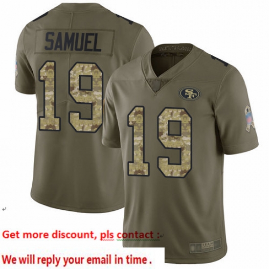 49ers 19 Deebo Samuel Olive Camo Youth Stitched Football Limited 2017 Salute to Service Jersey 49ers 19 Deebo Samuel Olive Camo Youth Stitched Football Limited 2017 Salute to Service Jersey