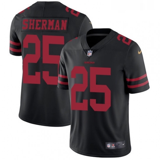 Youth Nike San Francisco 49ers 25 Richard Sherman Black Vapor Untouchable Limited Player NFL Jersey Youth Nike San Francisco 49ers 25 Richard Sherman Black Vapor Untouchable Limited Player NFL Jersey