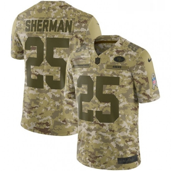 Youth Nike San Francisco 49ers 25 Richard Sherman Limited Camo 2018 Salute to Service NFL Jersey Youth Nike San Francisco 49ers 25 Richard Sherman Limited Camo 2018 Salute to Service NFL Jersey