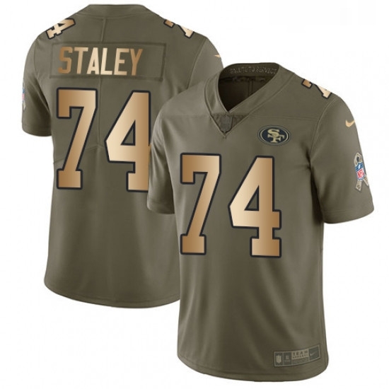 Youth Nike San Francisco 49ers 74 Joe Staley Limited OliveGold 2017 Salute to Service NFL Jersey Youth Nike San Francisco 49ers 74 Joe Staley Limited OliveGold 2017 Salute to Service NFL Jersey