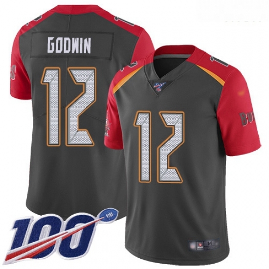 Buccaneers 12 Chris Godwin Gray Men Stitched Football Limited Inverted Legend 100th Season Jersey Buccaneers 12 Chris Godwin Gray Men Stitched Football Limited Inverted Legend 100th Season Jersey