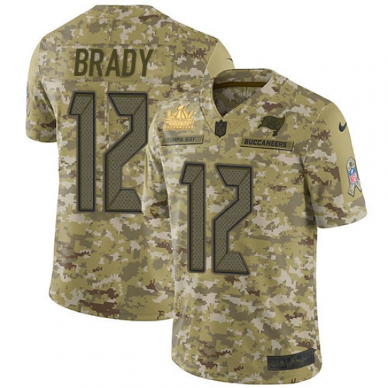 Men Nike Tampa Bay Buccaneers 12 Tom Brady Camo Men Super Bowl LV Champions Patch Stitched NFL Limited 2018 Salute To Service Jersey Men Nike Tampa Bay Buccaneers 12 Tom Brady Camo Men Super Bowl LV Champions Patch Stitched NFL Limited 2018 Salute To Service Jersey
