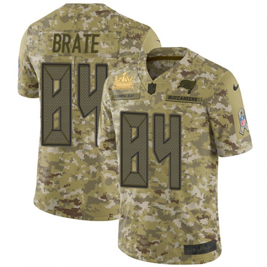 Men Nike Tampa Bay Buccaneers 84 Cameron Brate Camo Men Super Bowl LV Champions Patch Stitched NFL Limited 2018 Salute To Service Jersey Men Nike Tampa Bay Buccaneers 84 Cameron Brate Camo Men Super Bowl LV Champions Patch Stitched NFL Limited 2018 Salute To Service Jersey