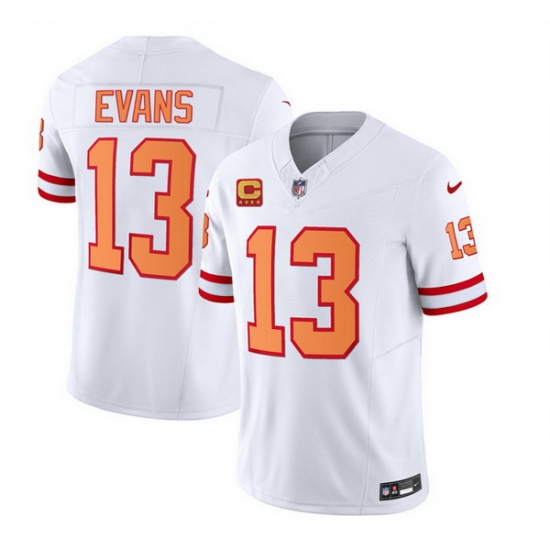 Men Tampa Bay Buccaneers 13 Mike Evans 2023 F U S E White With 4 Star C Patch Throwback Limited Stitched Jersey Men Tampa Bay Buccaneers 13 Mike Evans 2023 F U S E White With 4 Star C Patch Throwback Limited Stitched Jersey