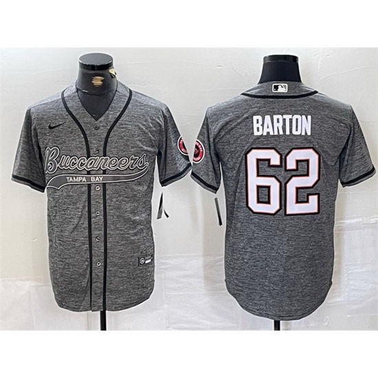 Men Tampa Bay Buccaneers 62 Graham Barton Grey Cool Base Stitched Baseball Jersey Men Tampa Bay Buccaneers 62 Graham Barton Grey Cool Base Stitched Baseball Jersey