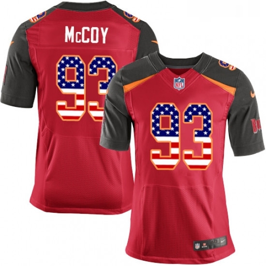Mens Nike Tampa Bay Buccaneers 93 Gerald McCoy Elite Red Home USA Flag Fashion NFL Jersey Mens Nike Tampa Bay Buccaneers 93 Gerald McCoy Elite Red Home USA Flag Fashion NFL Jersey