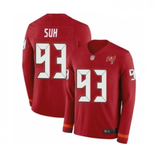 Mens Tampa Bay Buccaneers 93 Ndamukong Suh Limited Red Therma Long Sleeve Football Jersey Mens Tampa Bay Buccaneers 93 Ndamukong Suh Limited Red Therma Long Sleeve Football Jersey
