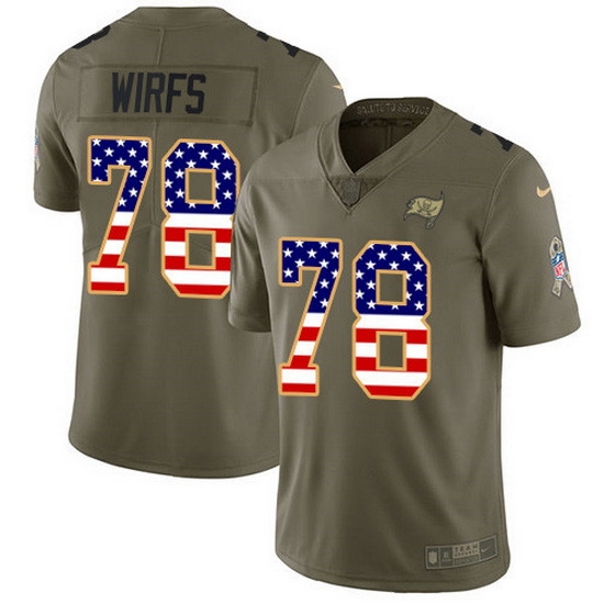 Nike Buccaneers 78 Tristan Wirfs Olive USA Flag Men Stitched NFL Limited 2017 Salute To Service Jersey Nike Buccaneers 78 Tristan Wirfs Olive USA Flag Men Stitched NFL Limited 2017 Salute To Service Jersey
